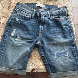 Abercrombie Kids Blue Distressed Jean Shorts